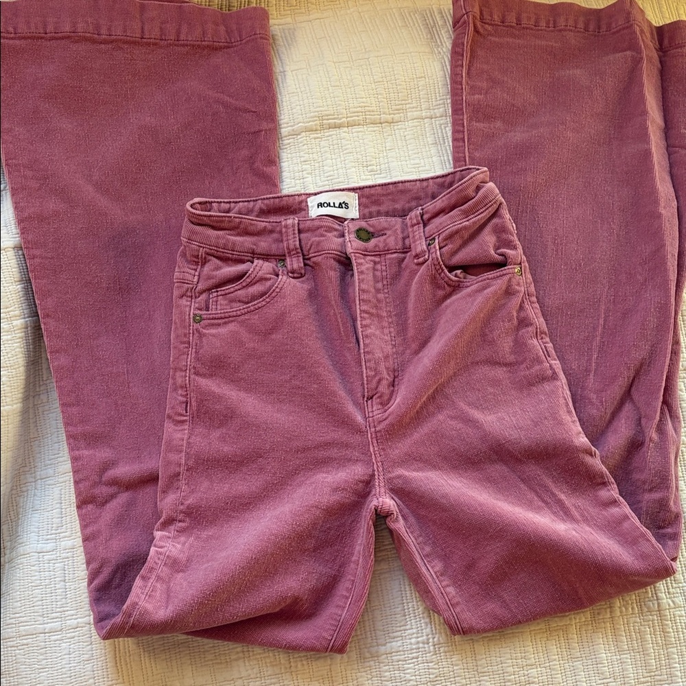 ROLLA'S Mauve Corduroy Flare Pants